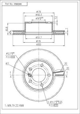 FI.BA FBD208 - Disque de frein cwaw.fr