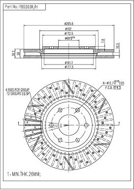 FI.BA FBD203R/H - Disque de frein cwaw.fr