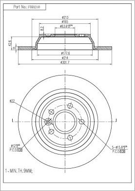 FI.BA FBD210 - Disque de frein cwaw.fr