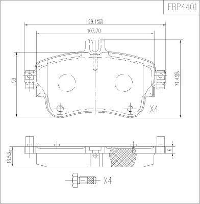 FI.BA FBP4401 - Kit de plaquettes de frein, frein à disque cwaw.fr