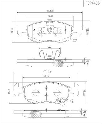 FI.BA FBP4403 - Kit de plaquettes de frein, frein à disque cwaw.fr