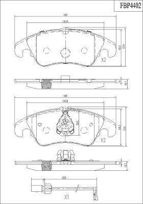 FI.BA FBP4402 - Kit de plaquettes de frein, frein à disque cwaw.fr