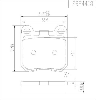 FI.BA FBP4418 - Kit de plaquettes de frein, frein à disque cwaw.fr