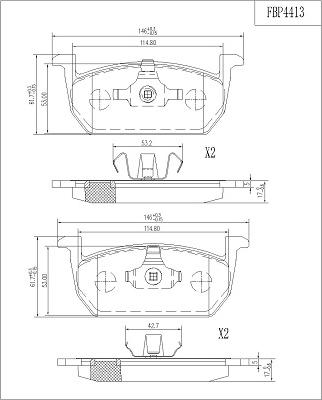 FI.BA FBP4413 - Kit de plaquettes de frein, frein à disque cwaw.fr