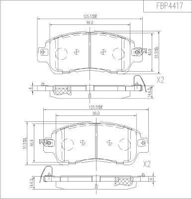 FI.BA FBP4417 - Kit de plaquettes de frein, frein à disque cwaw.fr