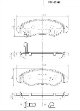 FI.BA FBP4096 - Kit de plaquettes de frein, frein à disque cwaw.fr