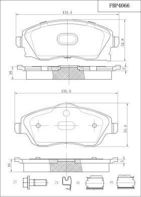 FI.BA FBP4066 - Kit de plaquettes de frein, frein à disque cwaw.fr