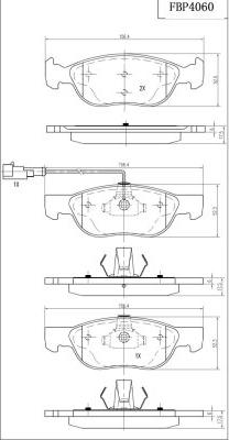 FI.BA FBP4060 - Kit de plaquettes de frein, frein à disque cwaw.fr