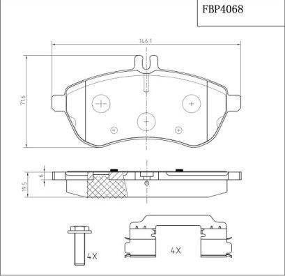 FI.BA FBP4068 - Kit de plaquettes de frein, frein à disque cwaw.fr