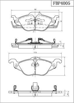 FI.BA FBP4005 - Kit de plaquettes de frein, frein à disque cwaw.fr