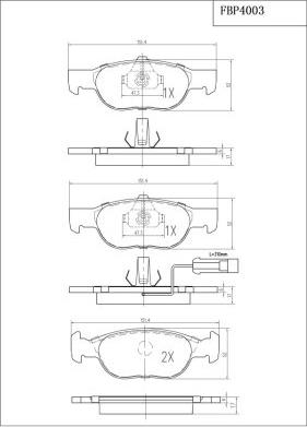 FI.BA FBP4003 - Kit de plaquettes de frein, frein à disque cwaw.fr