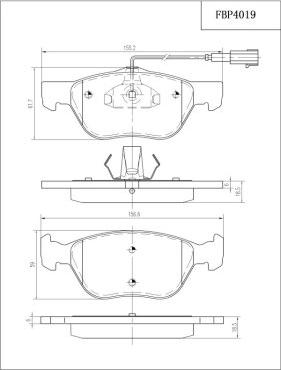 FI.BA FBP4019 - Kit de plaquettes de frein, frein à disque cwaw.fr