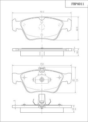 FI.BA FBP4011 - Kit de plaquettes de frein, frein à disque cwaw.fr