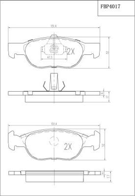 FI.BA FBP4017 - Kit de plaquettes de frein, frein à disque cwaw.fr