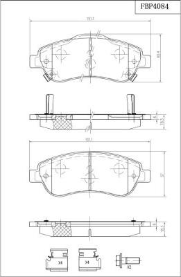 FI.BA FBP4084 - Kit de plaquettes de frein, frein à disque cwaw.fr