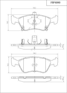 FI.BA FBP4080 - Kit de plaquettes de frein, frein à disque cwaw.fr