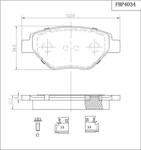 FI.BA FBP4034 - Kit de plaquettes de frein, frein à disque cwaw.fr