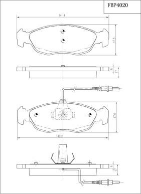 FI.BA FBP4020 - Kit de plaquettes de frein, frein à disque cwaw.fr