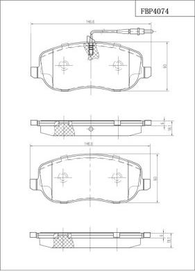 FI.BA FBP4074 - Kit de plaquettes de frein, frein à disque cwaw.fr