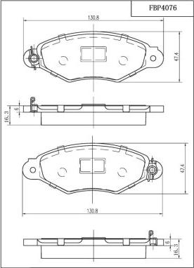 FI.BA FBP4076 - Kit de plaquettes de frein, frein à disque cwaw.fr