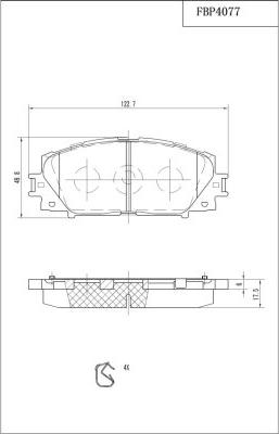 FI.BA FBP4077 - Kit de plaquettes de frein, frein à disque cwaw.fr