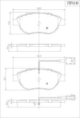 FI.BA FBP4149 - Kit de plaquettes de frein, frein à disque cwaw.fr