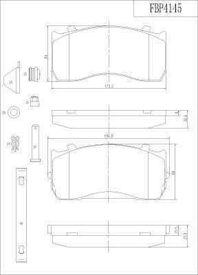 FI.BA FBP4145 - Kit de plaquettes de frein, frein à disque cwaw.fr