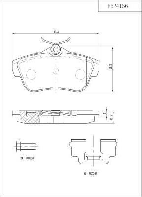 FI.BA FBP4156 - Kit de plaquettes de frein, frein à disque cwaw.fr