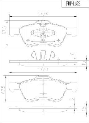 FI.BA FBP4152 - Kit de plaquettes de frein, frein à disque cwaw.fr