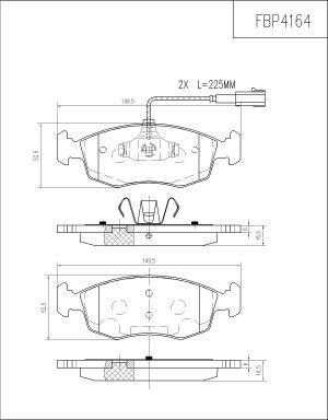 FI.BA FBP4164 - Kit de plaquettes de frein, frein à disque cwaw.fr