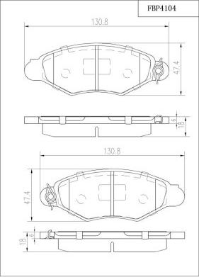 FI.BA FBP4104 - Kit de plaquettes de frein, frein à disque cwaw.fr