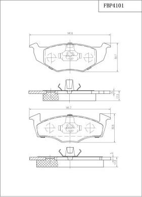 FI.BA FBP4101 - Kit de plaquettes de frein, frein à disque cwaw.fr