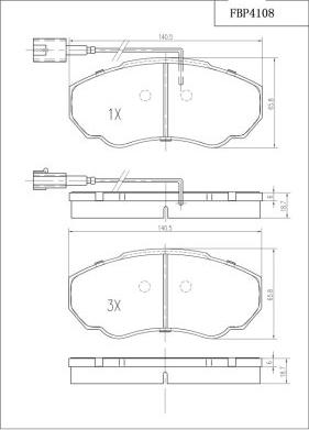 FI.BA FBP4108 - Kit de plaquettes de frein, frein à disque cwaw.fr