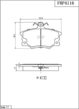 FI.BA FBP4116 - Kit de plaquettes de frein, frein à disque cwaw.fr