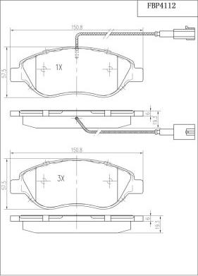 FI.BA FBP4112 - Kit de plaquettes de frein, frein à disque cwaw.fr