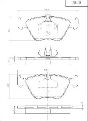 FI.BA FBP4138 - Kit de plaquettes de frein, frein à disque cwaw.fr