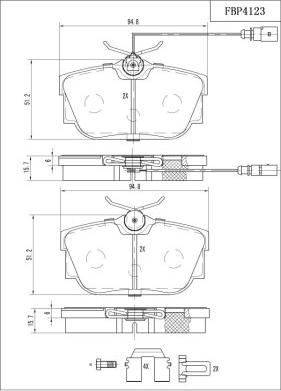 FI.BA FBP4123 - Kit de plaquettes de frein, frein à disque cwaw.fr