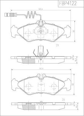 FI.BA FBP4122 - Kit de plaquettes de frein, frein à disque cwaw.fr