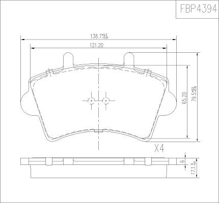 FI.BA FBP4394 - Kit de plaquettes de frein, frein à disque cwaw.fr