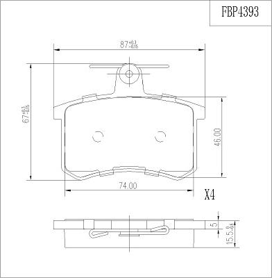 FI.BA FBP4393 - Kit de plaquettes de frein, frein à disque cwaw.fr