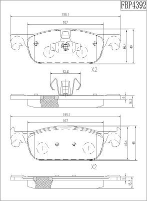 FI.BA FBP4392 - Kit de plaquettes de frein, frein à disque cwaw.fr