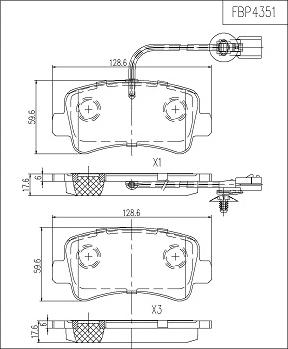 FI.BA FBP4351 - Kit de plaquettes de frein, frein à disque cwaw.fr