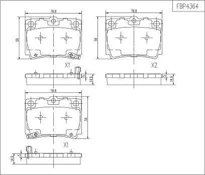 FI.BA FBP4364 - Kit de plaquettes de frein, frein à disque cwaw.fr