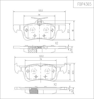 FI.BA FBP4365 - Kit de plaquettes de frein, frein à disque cwaw.fr