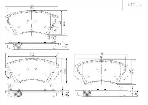 FI.BA FBP4366 - Kit de plaquettes de frein, frein à disque cwaw.fr