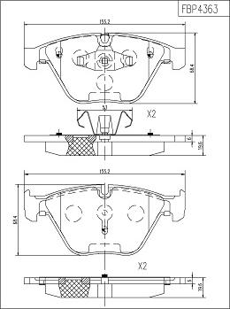 FI.BA FBP4363 - Kit de plaquettes de frein, frein à disque cwaw.fr