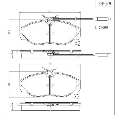 FI.BA FBP4309 - Kit de plaquettes de frein, frein à disque cwaw.fr