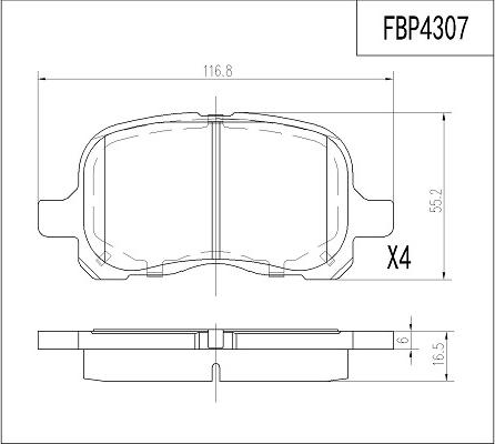 FI.BA FBP4307 - Kit de plaquettes de frein, frein à disque cwaw.fr