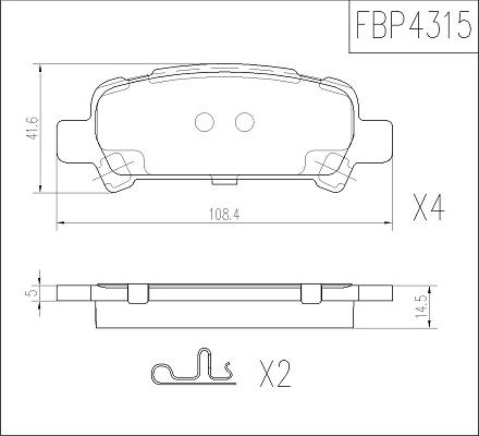 FI.BA FBP4315 - Kit de plaquettes de frein, frein à disque cwaw.fr