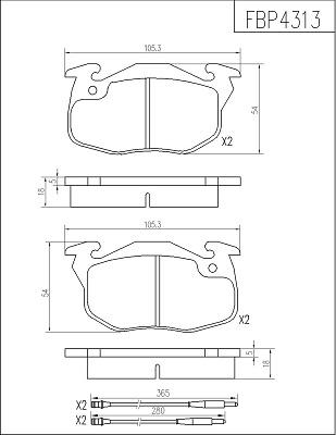 FI.BA FBP4313 - Kit de plaquettes de frein, frein à disque cwaw.fr